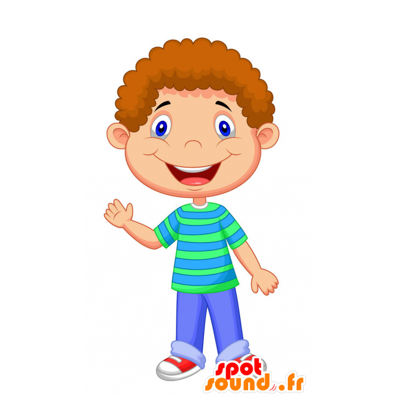 Mascotte d'enfant en vert et bleu - MASFR029344 - Mascottes 2D/3D