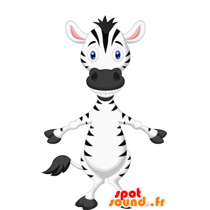 Mascotte de zèbre noir et blanc, géant - MASFR029388 - Mascottes 2D/3D