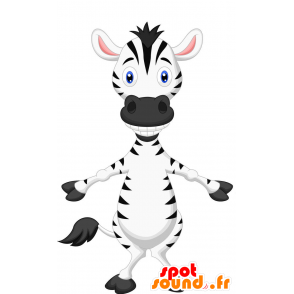 Mascotte de zèbre noir et blanc, géant - MASFR029388 - Mascottes 2D/3D