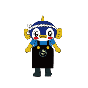 Blue and yellow fish mascot - MASFR029477 - 2D / 3D mascots