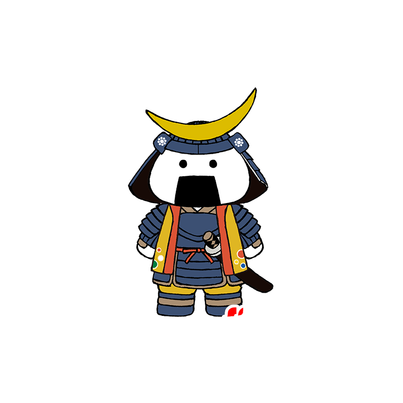 Samurai mascota vestida en traje tradicional - MASFR029525 - Mascotte 2D / 3D