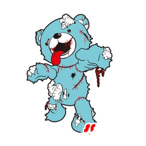 Mascot blauwe en witte beren. Zombie Mascot Plush - MASFR029541 - 2D / 3D Mascottes