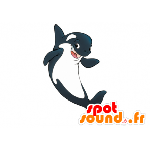 Grå og hvit delfin maskot. Mascot orca - MASFR029544 - 2D / 3D Mascots