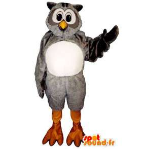 Búhos blancos y grises del traje - Peluche todos los tamaños - MASFR007453 - Mascota de aves