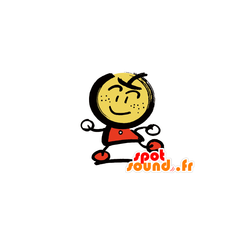 Mascot fruit, reuze appel, mandarijn - MASFR029554 - 2D / 3D Mascottes