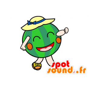 Mascot smilende grønn vannmelon - MASFR029558 - 2D / 3D Mascots