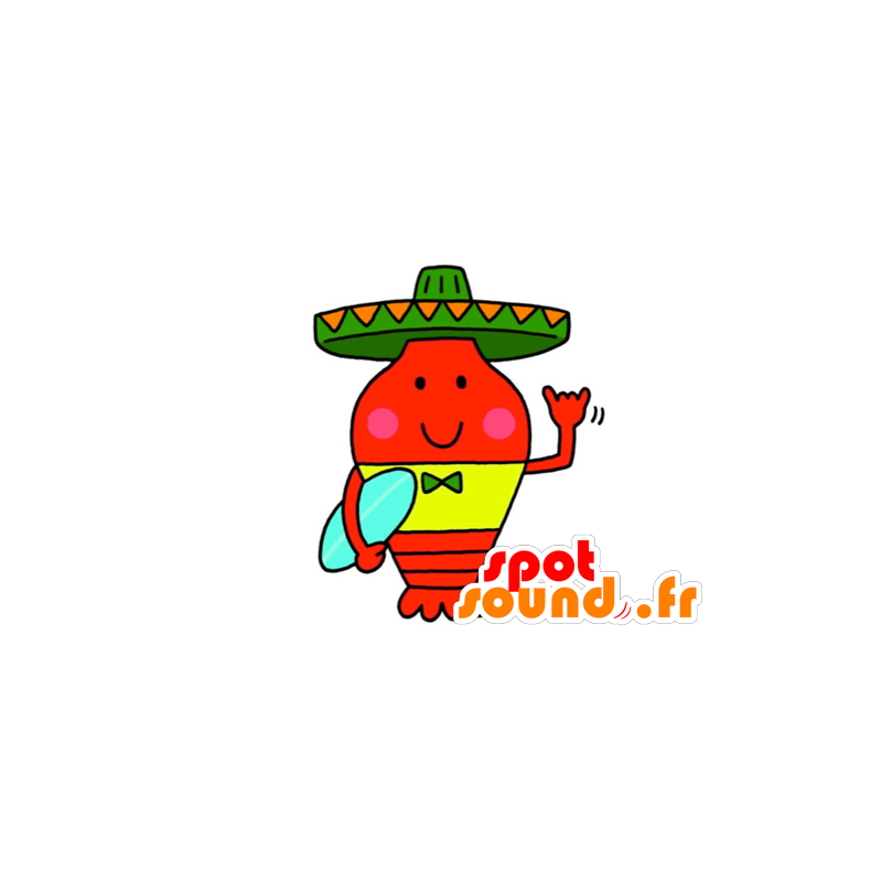 Mascota de pimiento rojo con un sombrero - MASFR029598 - Mascotte 2D / 3D