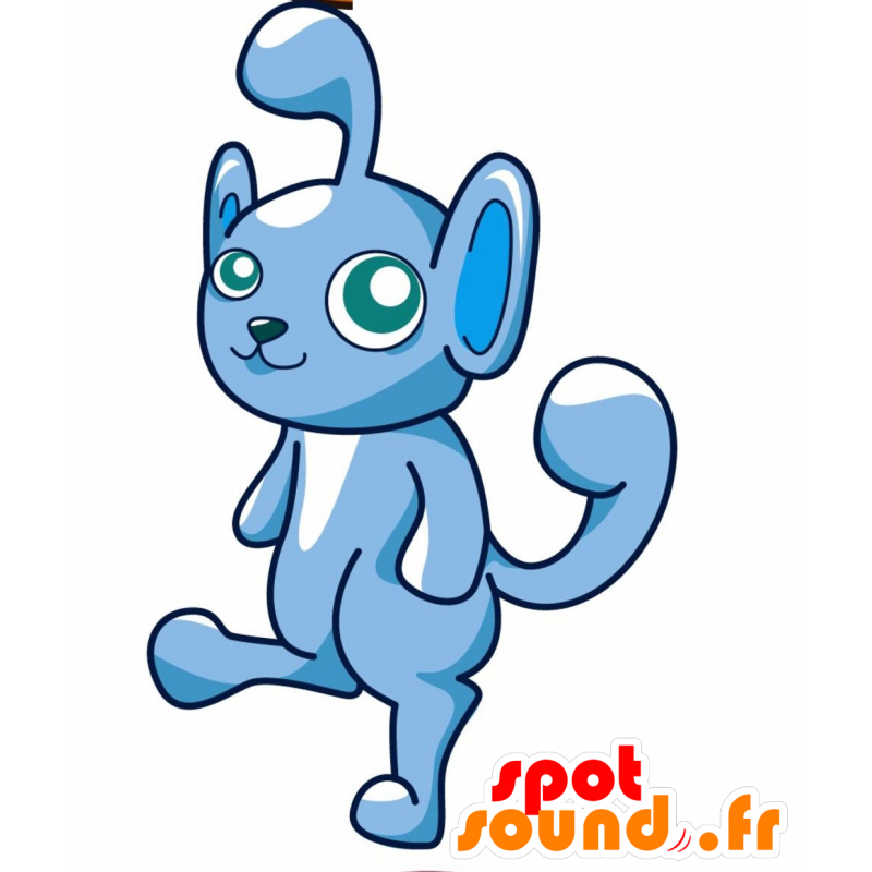 Mascotte de bonhomme bleu, avec de grands yeux - MASFR029661 - Mascottes 2D/3D