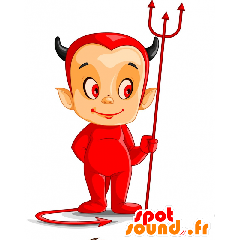 Mascotte de diablotin rouge avec des petites cornes - MASFR029716 - Mascottes 2D/3D