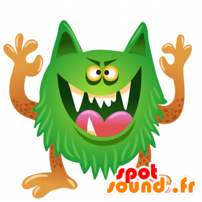 Mascotte de monstre vert tout poilu - MASFR029725 - Mascottes 2D/3D