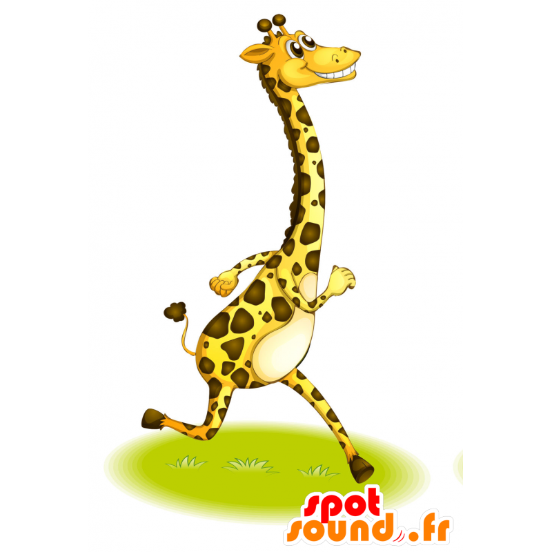 Mascot gul og brun giraff, veldig realistisk - MASFR029744 - 2D / 3D Mascots