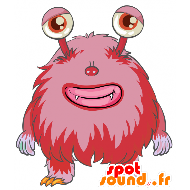 Mascotte rosso mostro, peloso e divertente - MASFR029784 - Mascotte 2D / 3D