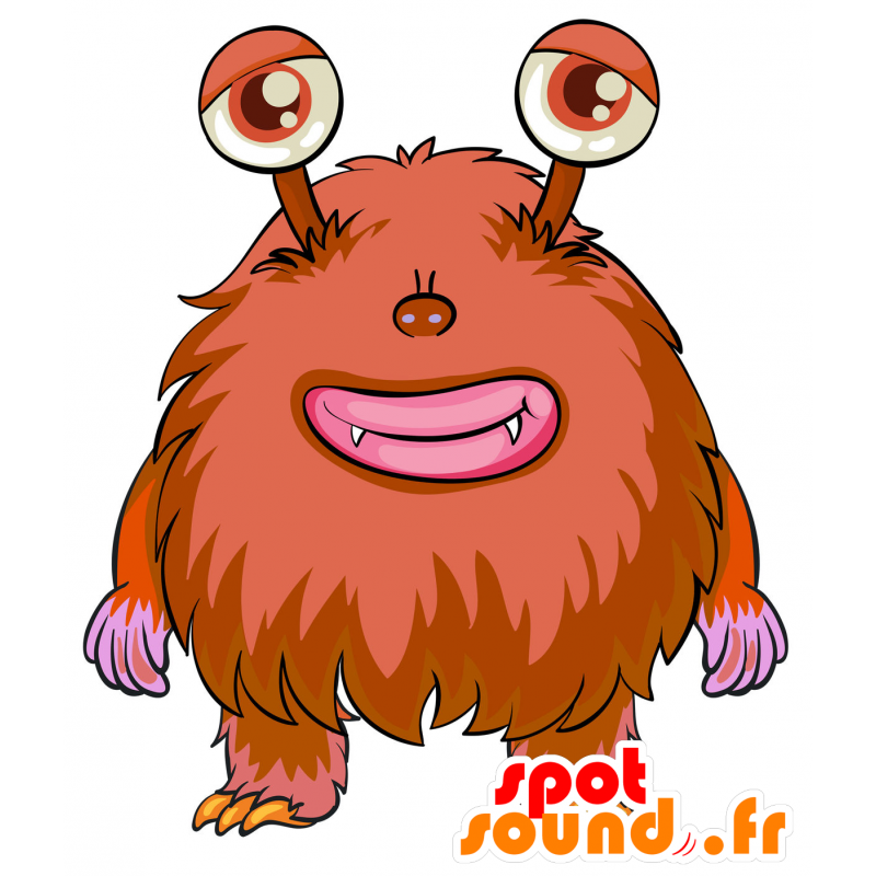 Mascotte de monstre orange, poilu et divertissant - MASFR029785 - Mascottes 2D/3D