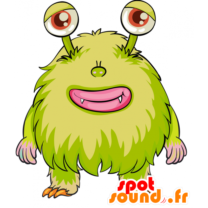 Gelb fremd Maskottchen, haarig. gelbe Monster Maskottchen - MASFR029787 - 2D / 3D Maskottchen