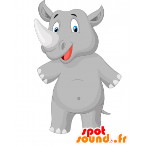 Mascotte grijze neushoorn, reus en schattig - MASFR029795 - 2D / 3D Mascottes