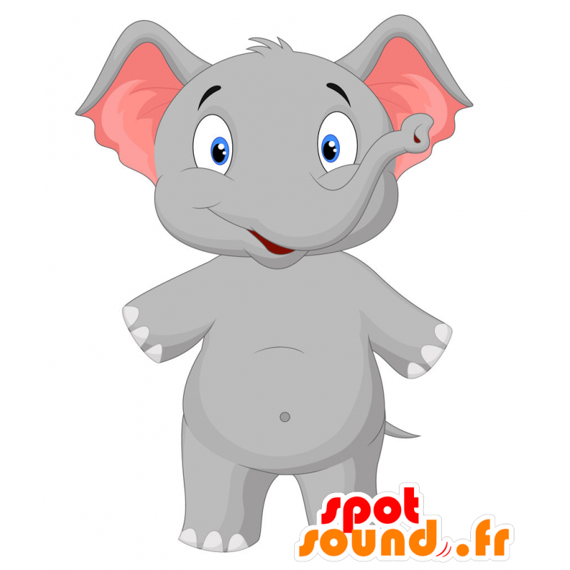 SPOTSOUND mascot of gray and white elephant