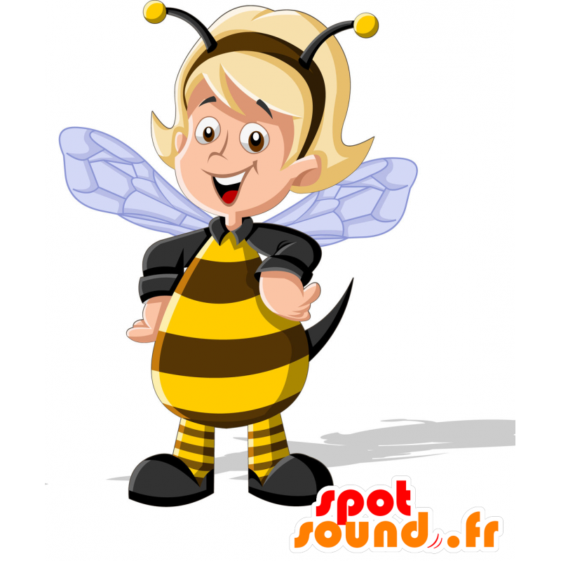 Bee Mascot. Mascote vestida como uma criança abelha - MASFR029837 - 2D / 3D mascotes