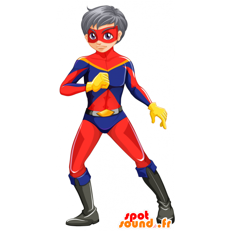 Purchase Superhero mascot with a red and blue combination in 2D / 3D mascots  Color change No change Size L (180-190 Cm) Sketch before manufacturing (2D)  No With the clothes? (if present