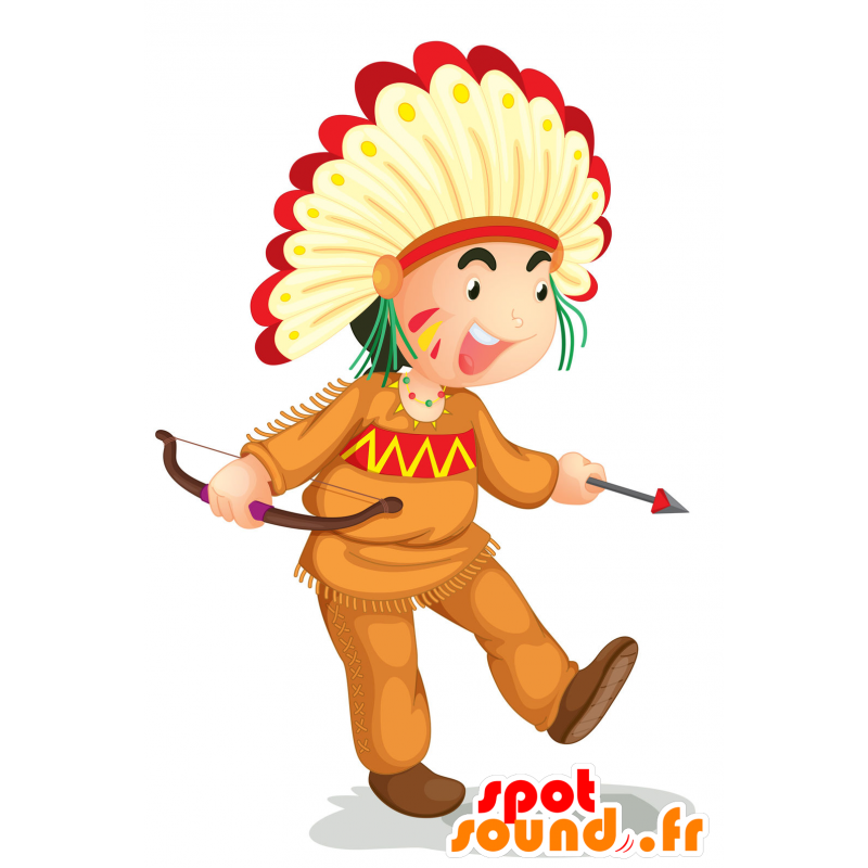 La mascota tradicional de la India, con plumas - MASFR029875 - Mascotte 2D / 3D