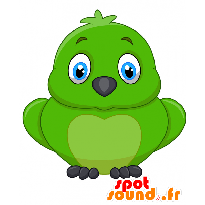 Large green bird mascot, very cute and endearing - MASFR029883 - 2D / 3D mascots