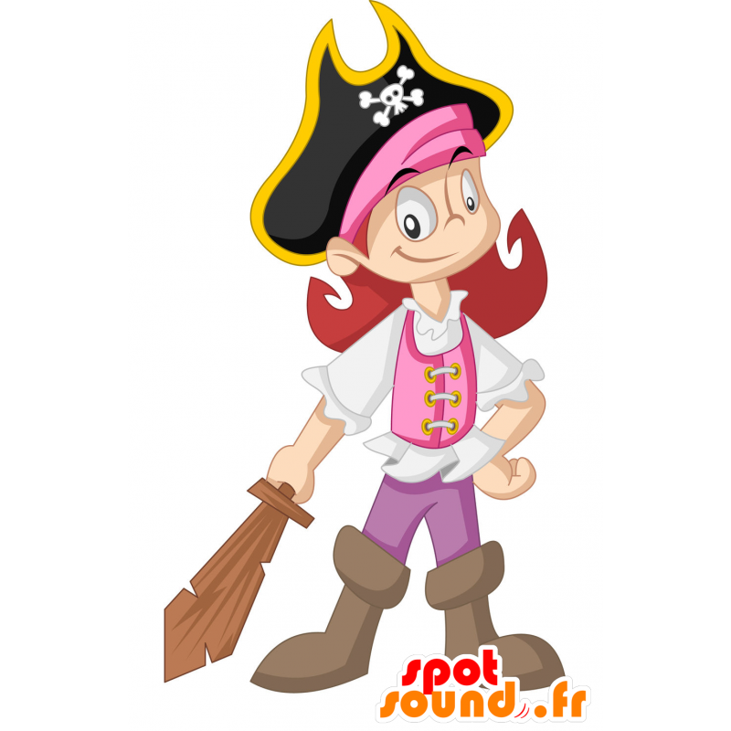 kid pirate cartoon girl