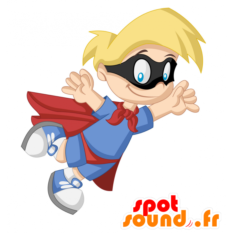 Blond boy mascot dressed as a superhero outfit - MASFR029911 - 2D / 3D mascots