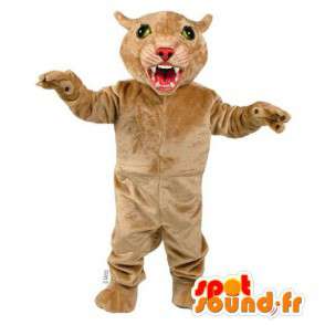 Feline Maskottchen beige - Plüsch alle Größen - MASFR007530 - Die Dschungel-Tiere