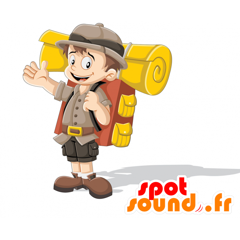 Explorer mascotte, avonturier, wandelaar - MASFR029945 - 2D / 3D Mascottes