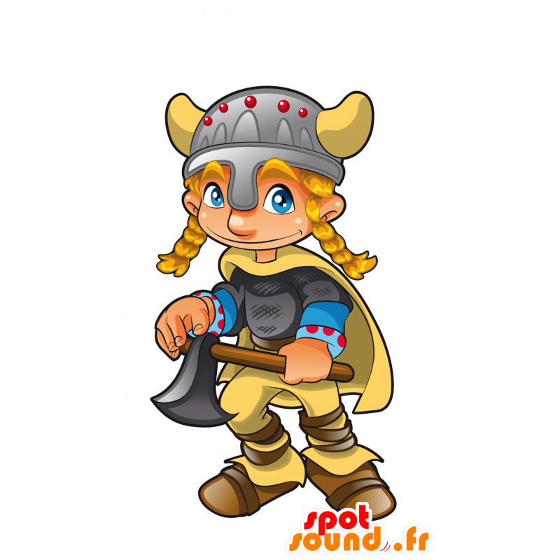 Viking mascota con un casco y un cabo - MASFR030056 - Mascotte 2D / 3D