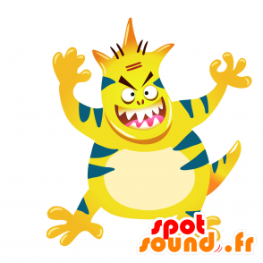 Mascotte giallo e blu mostro, il male dall'aspetto - MASFR030073 - Mascotte 2D / 3D