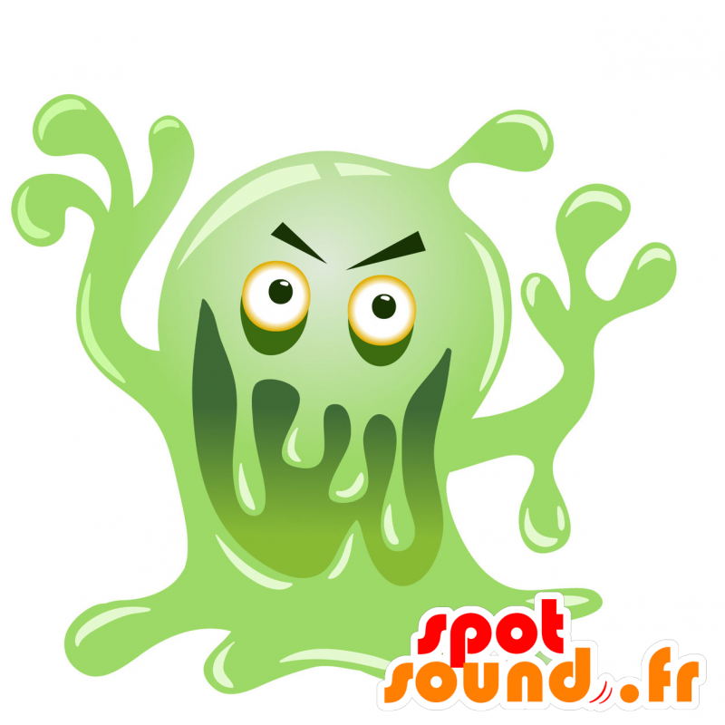 Groen monster mascotte, eng en origineel - MASFR030074 - 2D / 3D Mascottes