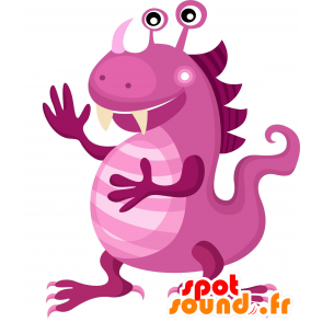 Mascotte de dragon rose. Mascotte de dinosaure - MASFR030086 - Mascottes 2D/3D