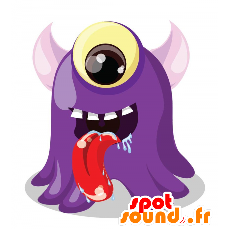 Lilla cyclops monster maskot. Lilla maskot - Spotsound maskot