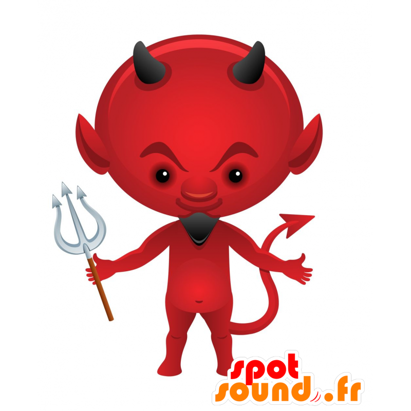 Maskot červený ďábel s rohy a bradkou - MASFR030097 - 2D / 3D Maskoti