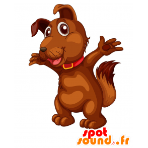 Brown dog mascot, hairy and very realistic - MASFR030171 - 2D / 3D mascots