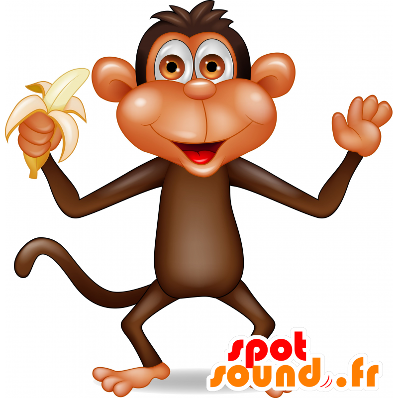 Mascote macaco engraçado e muito fofo - Animais Cortar L (175-180CM)