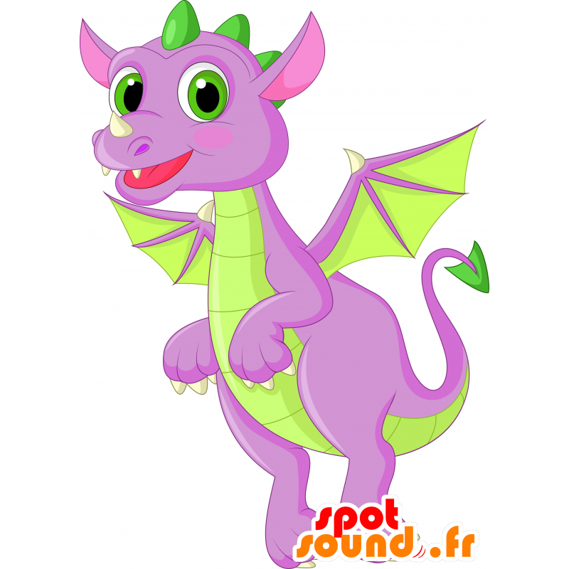 Pink drage maskot. Dinosaur maskot - Spotsound maskot kostume