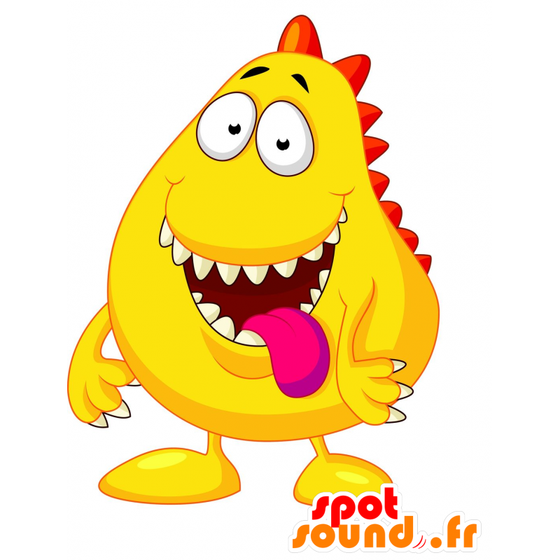 Mascot grote gele monster boos en grappig lucht - MASFR030265 - 2D / 3D Mascottes