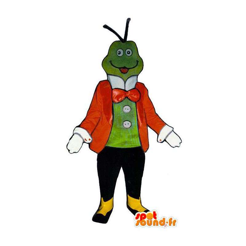 Mascot inseto, cricket, no terno vermelho - MASFR007598 - mascotes Insect