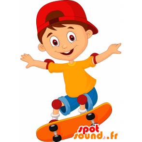 Mascot skater gutt med en cap - MASFR030275 - 2D / 3D Mascots