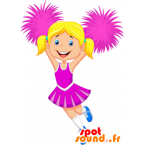 Skolepige maskot, cheerleader i uniform - Spotsound maskot