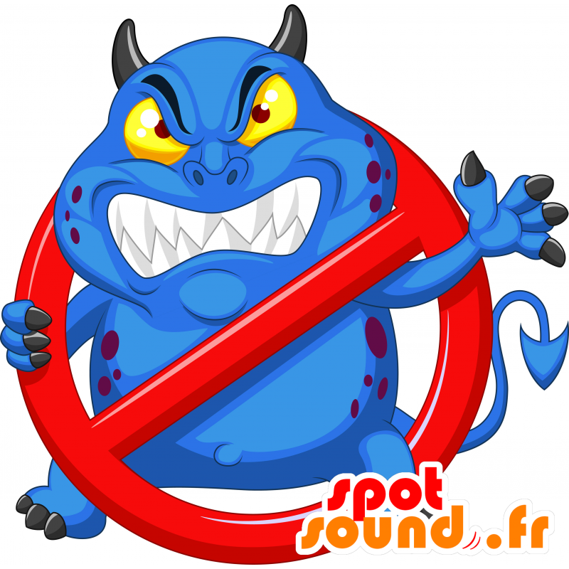 Mascot gigantische alien. Blue Monster Mascot - MASFR030309 - 2D / 3D Mascottes