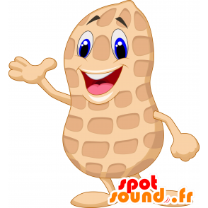 Mascot beige peanut kjempe og smilende - MASFR030318 - 2D / 3D Mascots