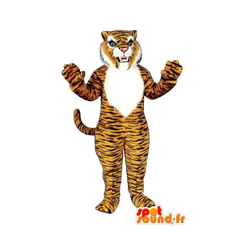 Disguise orange und weiß gestreifte Tiger schwarz - MASFR007623 - Tiger Maskottchen