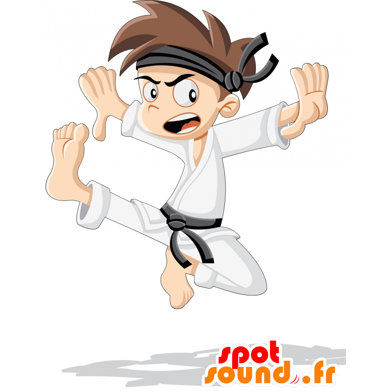 Judoka pojkemaskot, klädd i en kimono - Spotsound maskot