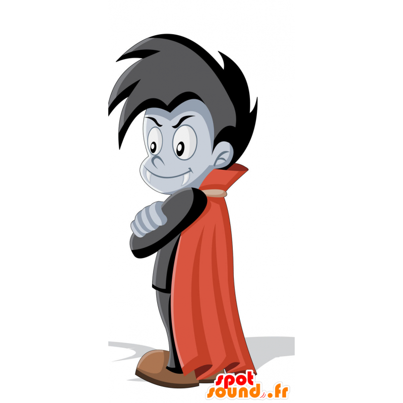 Mascotte de vampire avec une grande cape rouge - MASFR030416 - Mascottes 2D/3D