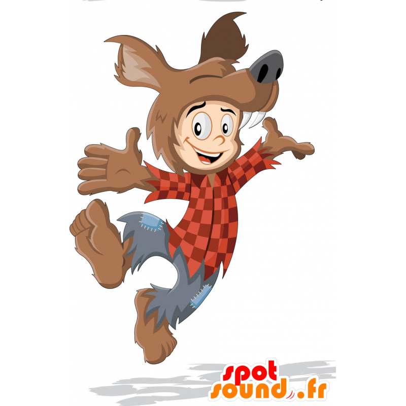 Mascotte de chien loup, tout poilu - MASFR030418 - Mascottes 2D/3D