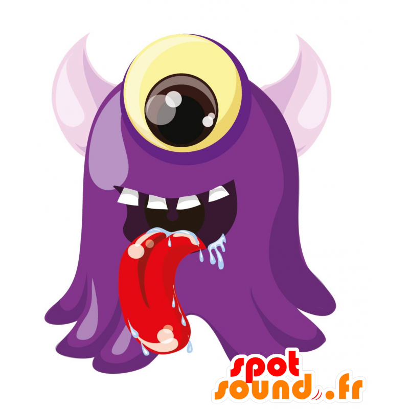 Mascotte De Monstre Violet Terrifiant Et Amusant Dans Mascottes 2d 3d Changement De Couleur Pas De Changement Taille L 180 190 Cm Bon A Tirer Non Avec Les Vetements Si Presents Sur La