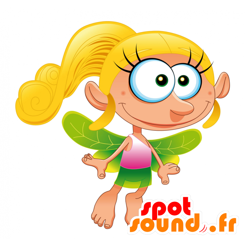 Mascot groene fee, charmant en betoverend - MASFR030440 - 2D / 3D Mascottes