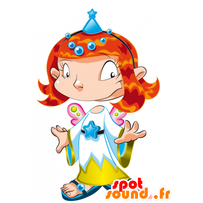 Mascotte principessa rossa con una bella corona - MASFR030448 - Mascotte 2D / 3D